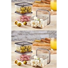 Online Kapında lüks 12 Adet Kare Kapaklı Kahvaltılık Saklama Kabı Hava Almaz Kapaklı Akrilik