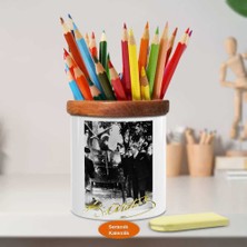 Harf İnkılabı Mustafa Kemal Atatürk Ahşap Seramik Kalemlik - 7