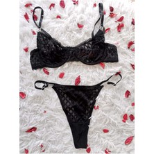 Arona Siyah Nude Dantelli Bralet