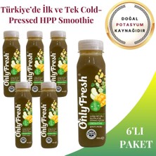 Only Fresh Smoothie Mango Kivi Elma Muz Üzüm Ispanak Salatalık Limon Taze Soğuk Sıkım 250ml x 6 adet