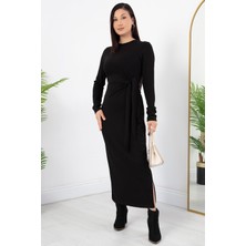 Yandan Bağlamalı Yırtmaçlı Model Elbise DKS1136