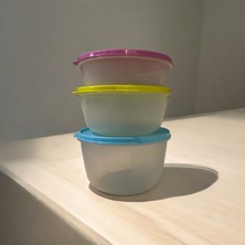 Tupperware Renkli Şeker Kaplar 1lt,1.5ltve 2lt Şeffaf Mavi Mor Sarı Saklama Kabı Set