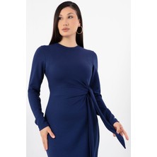 Yandan Bağlamalı Yırtmaçlı Model Elbise DKS1136
