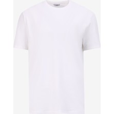 Mustang Bisiklet Yaka Baskılı Ekru Erkek T-Shirt M4WM-TST-1987