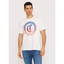 Just Cavalli Bisiklet Yaka Beyaz Erkek T-Shirt 76OAHG04