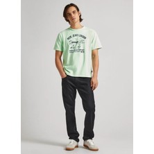 Pepe Jeans Bisiklet Yaka Baskılı Açık Yeşil Erkek T-Shirt PM509389 612 Cedrıc