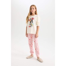 DeFacto Kız Çocuk Pijama Takımı PowerPuff Girls Uzun Kollu Üst Desenli Beli Lastikli Uzun Alt D9838A824AU