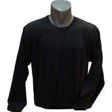 Altın Yaşam Sıfır Yaka Uzun Kol T-Shirt - Siyah - S