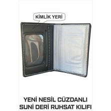 Yeni Nesil Cüzdanlı Ruhsat Kılıfı (Kimlik, Kredi Kartlı Deri) Siyah 1. Sınıf Kalite 1 Adet