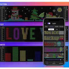 Karva Telefon App Kontrollü Programlanabilir Araba LED Ekranı, Uzaktan Kumandalı Kayan Yazı 16X64CM
