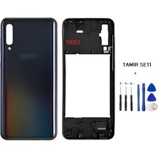 Samsung Galaxy A50  - SM-A505F Full Kasa Arka Kapak Takım Siyah - Tamir Seti