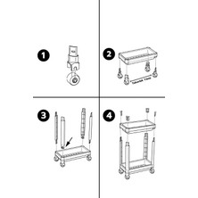 Nandy Home Tezgah Altı Tekerlekli Raf Ünitesi