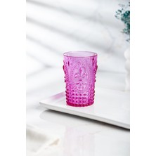 Molvea Akrilik Pembe 6'lı Kısa Bardak & Su Meşrubat Kahve Yanı Bardağı 400 ml ( Cam Değildir )