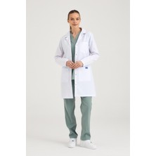 Pozitif Üniforma Kadın Beyaz Klasik Yaka Doktor Önlüğü Hemşire Eczacı Öğretmen Laboratuvar- Alpaka Kumaş