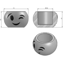 Hediyelik Beyaz Beton Saksı Kaktüs Ve Sukulentlik Gülen Yüz Göz Kırpma Emojisi Mw-s-1-005