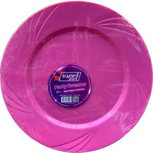 Omeyva Kullan At Parti Davet Sunum Servis Plastik Sert Mika Tabak - 26 Cm. - Pembe - 6 Adetlik Paket