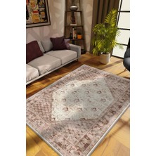 Homshtag Huzur Etnik Desenli Halı Geometrik Salon Halısı Bej Krem Renkli Oturma Odası Halısı
