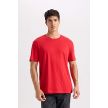 DeFacto New Regular Fit Bisiklet Yaka Basic Düz Kısa Kollu Tişört E1091AXNS