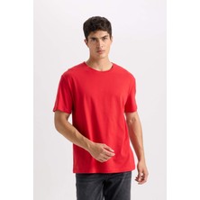 DeFacto New Regular Fit Bisiklet Yaka Basic Düz Kısa Kollu Tişört E1091AXNS