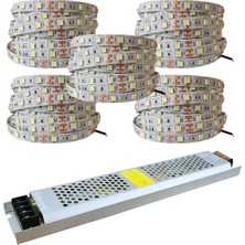 Amber LED 4040 Yeni Nesil Şerit LED 25 Metre Günışığı + 30 Amper 360 Watt LED Trafo