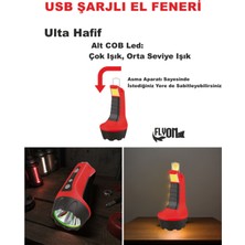 ULTRA HAFİF GÜÇLÜ USB ŞARJL I EL FENERİ HEM FENER HEM ORTAM AYDINLATMASI 3 KADEMELİ LED EL FENERİ