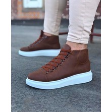 WG032 Taba Bağcıklı Sneakers  Yarım Bilek Bot