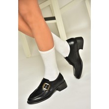 Fox Shoes T820610109 Siyah Tokalı Kadın Ayakkabı