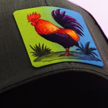 Giftsome Horoz Figürlü Hayvan Desenli Siyah Beyzbol Şapka Unisex