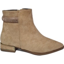 Ventes Arkaya Doğru Taşlı Kısa Topuklu Kadın Bot 248118