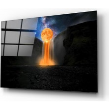 Barel Storm Eriyen Ay Manzarası Cam Tablo |  Dekoratif, Ofis, Mutfak