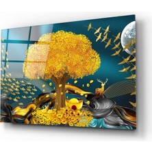 Barel Storm Gold Manzara Cam Tablo |  Dekoratif, Ofis, Mutfak