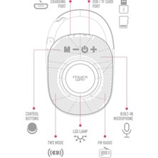 Powerway  Lock Yeşil  Renk Taşınabilir Bluetoot Hoparlör