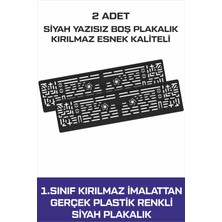 Oto Plakalık Yazısız Boş Siyah 2 Adet Kırılmaz Esnek Kırılmaz Oto Plakalık