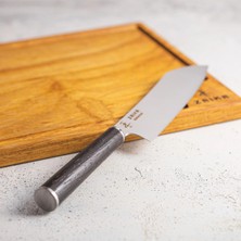 Zaika Eğri Santoku Venge Ağacı Saplı Şef Bıçağı - 18CM Paslanmaz Çelik