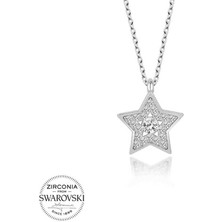 Kaufhier Swarovski Taşlı Gümüş Yıldız Bayan Kolye