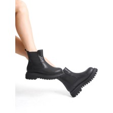 Modabuymus Chic Siyah Mat Günlük Lastikli Chelsea Bot