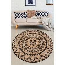 Chilai Home Ojo Djt Çap Modern Tasarım Yıkanabilir Halı, Salon Halısı , Dekoratif Halı 140 x 140