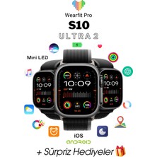 Wearfit Pro S10 Ultra 2 Akıllı Saat 7 Kordonlu 49MM Miniled Ekran Akıllı Kol Saati