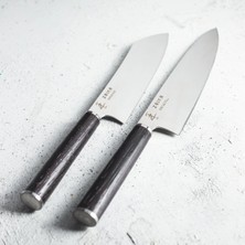 Zaika 2'li Set - Gyutou ve Eğri Santoku - Japon Tasarım Şef Bıçakları - Venge Ağacı Sap Paslanmaz Çelik