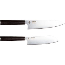 Zaika 2'li Set - Gyutou ve Eğri Santoku - Japon Tasarım Şef Bıçakları - Venge Ağacı Sap Paslanmaz Çelik