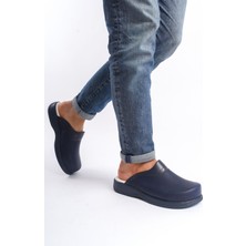 Erkek Lacivert Klasik Delikli Sabo Terlik Ortopedik Doktor Hemşire Hastane Terliği