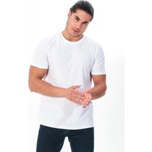 Nerwes Erkek Bisiklet Yaka Tişört Regular Fit Pamuk Basic T-Shirt