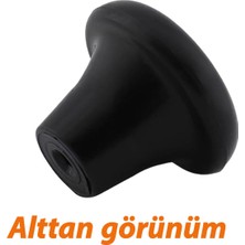 Glaswen 8 Adet Sert Plastik Mantar Düğme Kulp Siyah Dolap Mobilya Mutfak Dolabı Çekmece Kapak Kulpu Kulbu