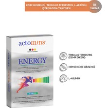 Actomins Energy Tribulus, Ginseng, L-arjinin İçeren Gıda Takviyesi