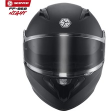 Scoyco FF-868 Nıght Mat Siyah Çene Açılır Güneş Vizörlü Kask