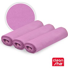 Cleanshe Premium Ekstra Kalın Mikrofiber Cam Bezi 3'lü Set 40X40 320 Gsm | 1,5 Kata Kadar Daha İyi Cam Silme