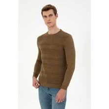 U.S. Polo Assn. Erkek Slim Fit Bisiklet Yaka Haki Kazak 50297064-VR027