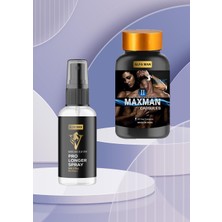 Alfa Man Maxman2 Erkeklere Uygun 60 Bitkisel Kapsül ve Pro Longer Ge-Ciktirme Spreyi 50 ml