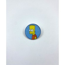 Yaya Design Co The Simpsons Temalı Parlak Baskılı 4'lü Metal Rozet Seti