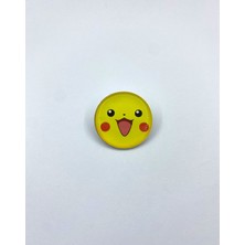 Yaya Design Co Pokemon Pikachu Temalı Parlak Baskılı 4'lü Metal Rozet Seti